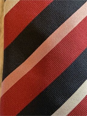 Thomas Pink Diagonal Stripe Tie in White, Blue & Pink